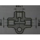 Trójnik przewodów hamulcowych sztywnych M10x1,stożki zewnętrzne